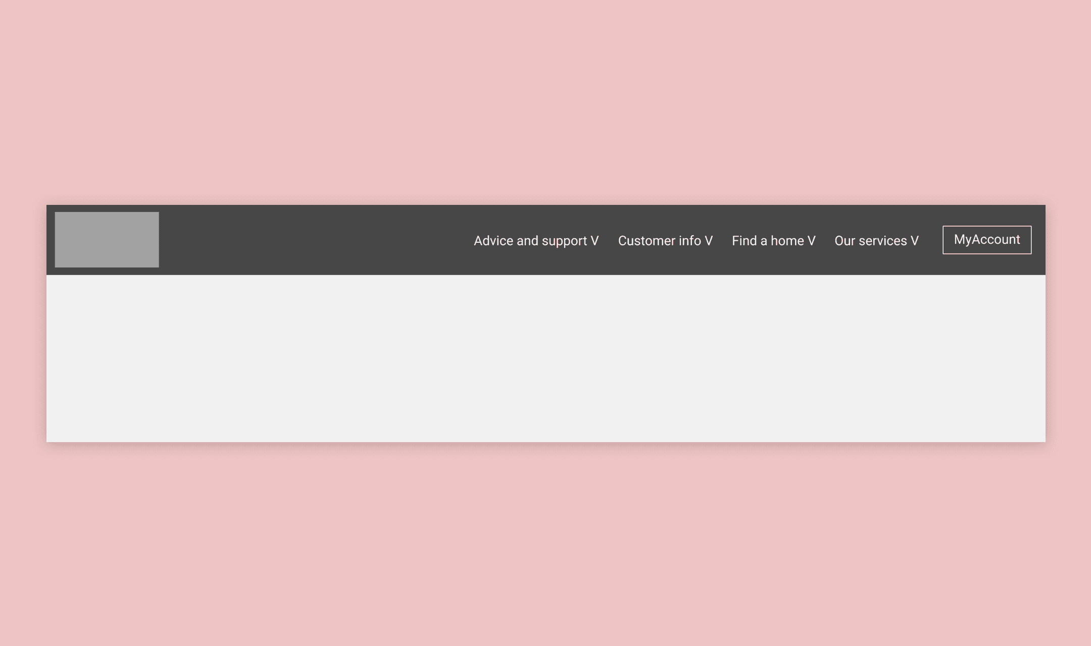 Redesigned desktop navigation bar with four dropdown menus and a MyAccount button on a dark header