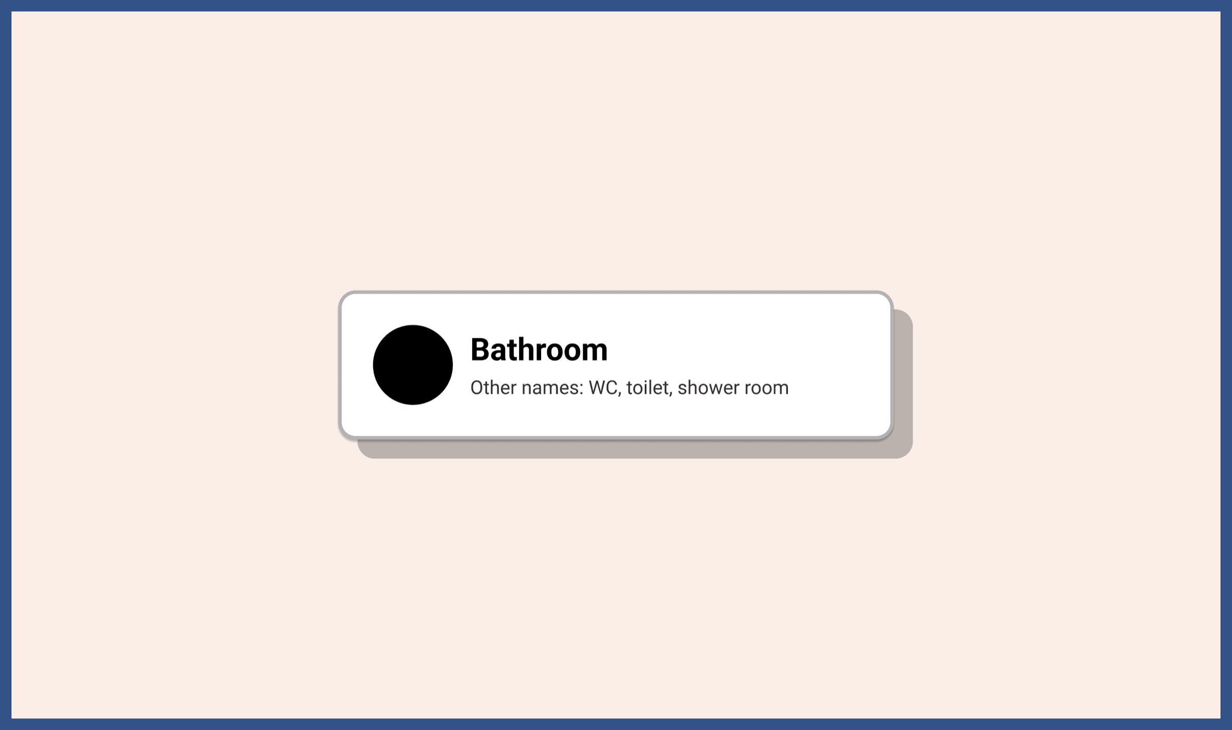 Repair category card labelled Bathroom, listing other names WC, toilet and shower room